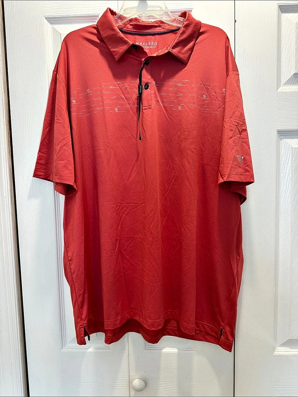 Maelreg Performance Jersey Print Polo Men's Red Size 3XL